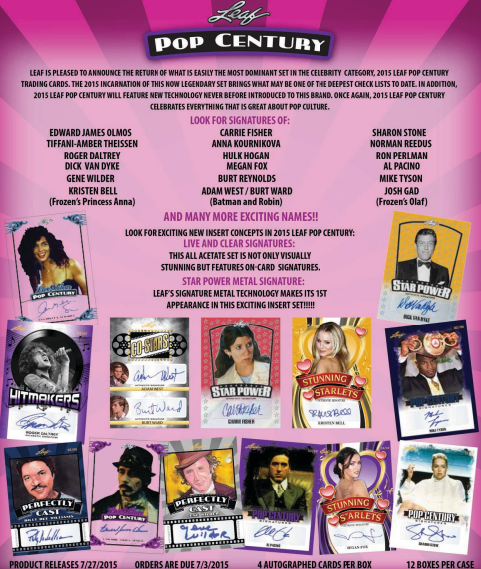 2015 Leaf Pop Century Hobby 12-Box Case