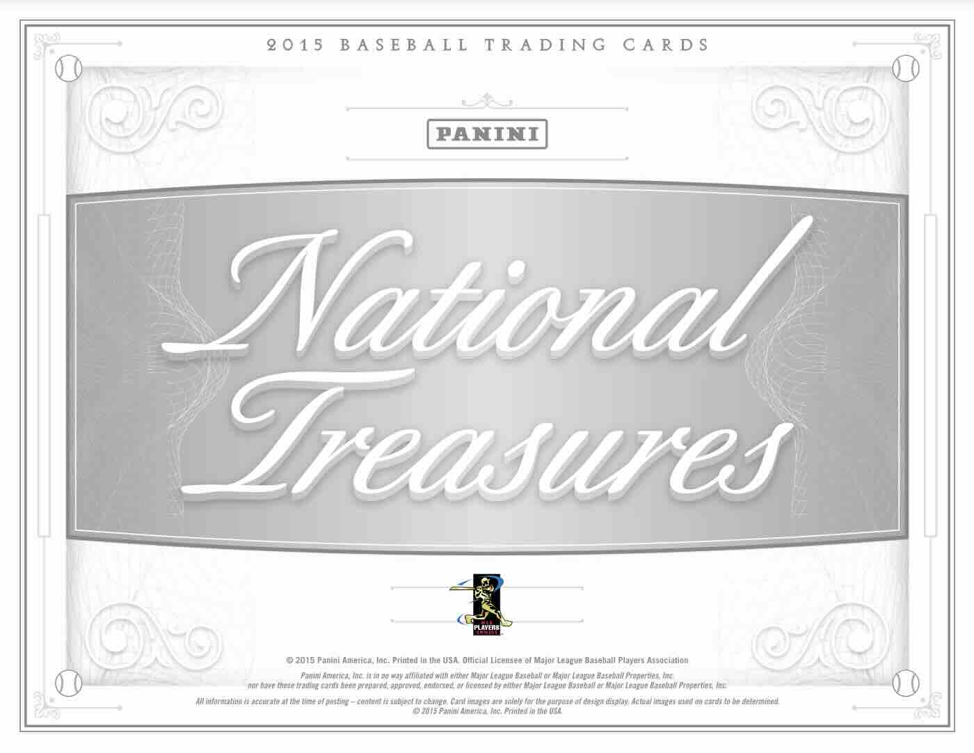 2015 Panini National Treasures Baseball Hobby 4-Box Case