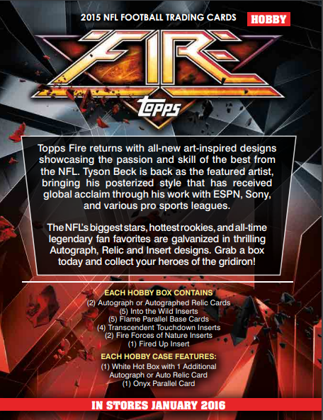 2015 Topps Fire Football Hobby Box