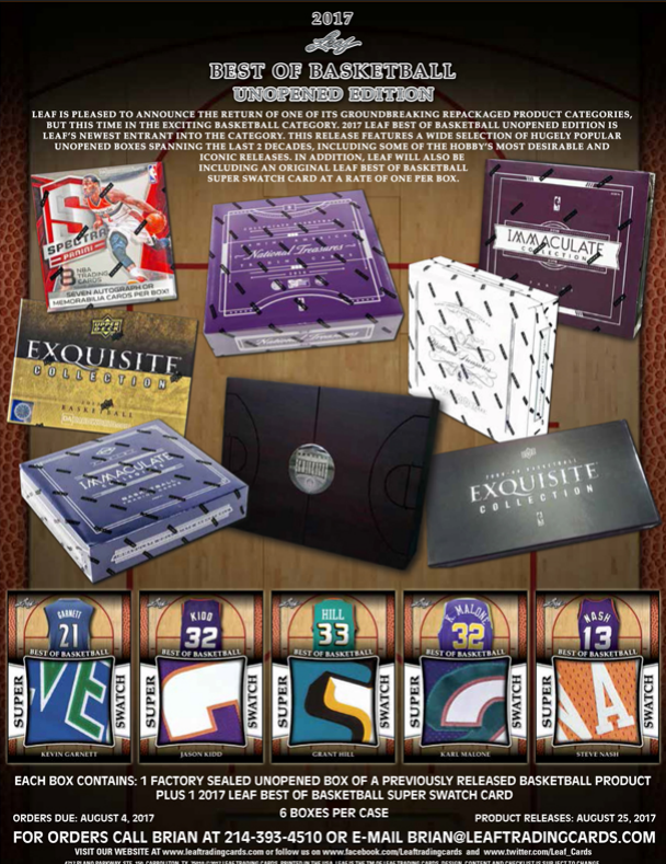 2016-17 Leaf Best of Basketball Unopened Edition 6-Box Case