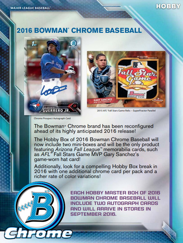 2016 Bowman Chrome Baseball Hobby Mini Box