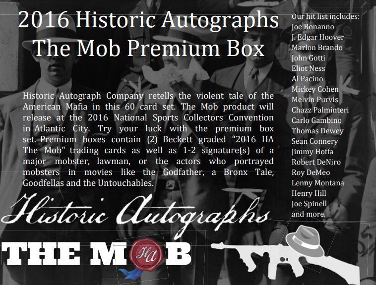 2016 Historic Autographs The Mob Premium Box
