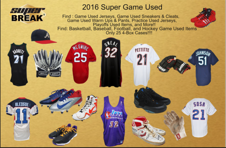 2016 Superbreak Super Game Used Edition 4-Box Case