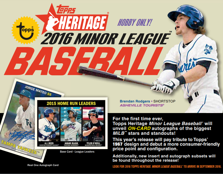 2016 Topps Heritage Minor League Baseball Hobby Box