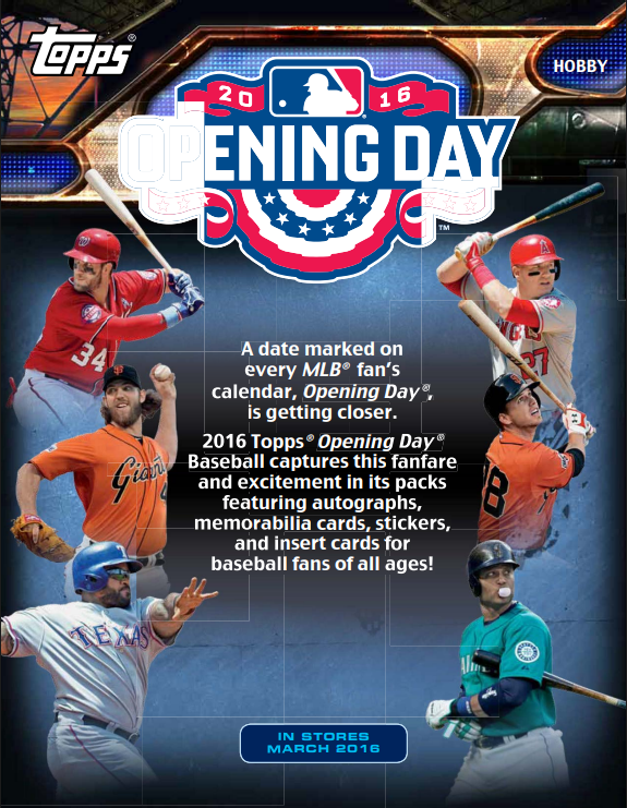 2016 Topps Opening Day Baseball Fat Pack 12-Pack Lot