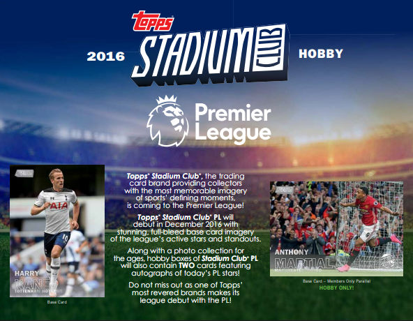 2016 Topps Stadium Club Premier League Soccer Hobby Pack