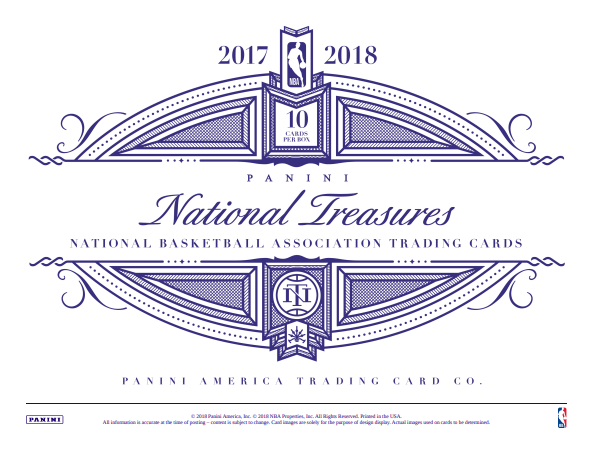 2017-18 Panini National Treasures Basketball Hobby 4-Box Case
