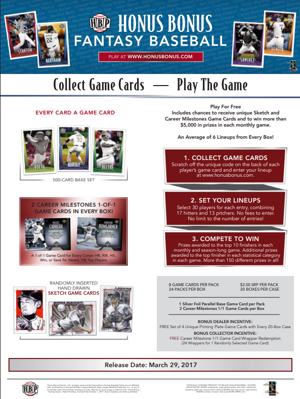 2017 Honus Bonus Fantasy Baseball Box