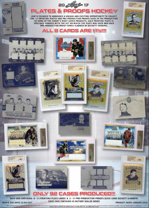 2017 Leaf Plates & Proofs Hockey Box