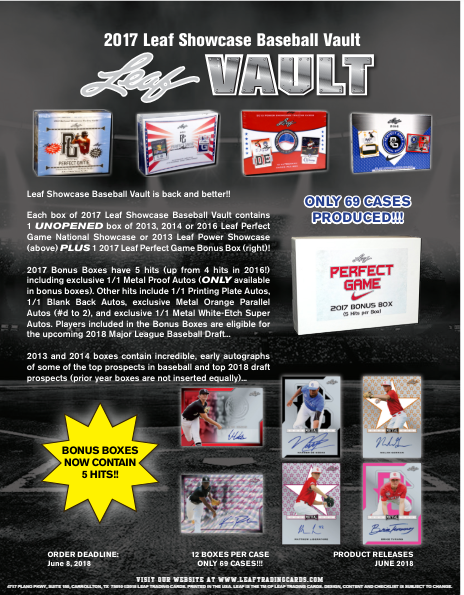 2017 Leaf Showcase Vault Baseball Box