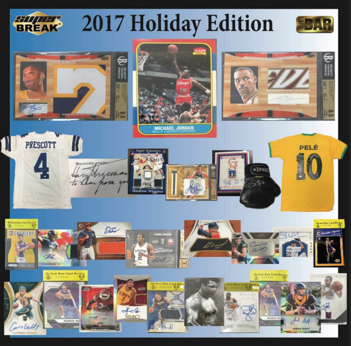 2017 Super Break Holiday Ed Cards and Memorabilia 3-Box Case