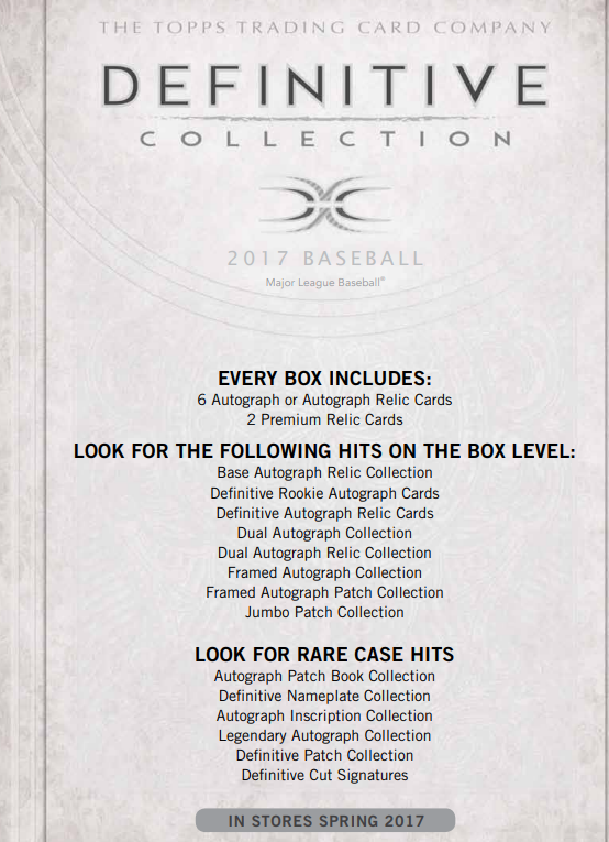 2017 Topps Definitive Baseball Hobby Box