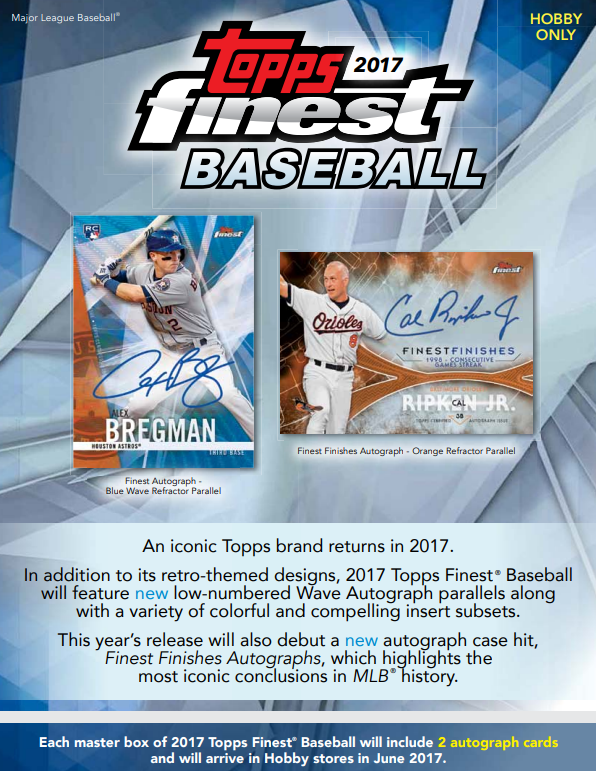 2017 Topps Finest Baseball Hobby 8-Box Case