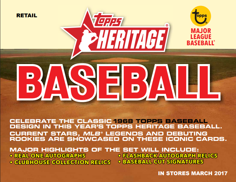 2017 Topps Heritage Baseball Retail 24-Pack Lot