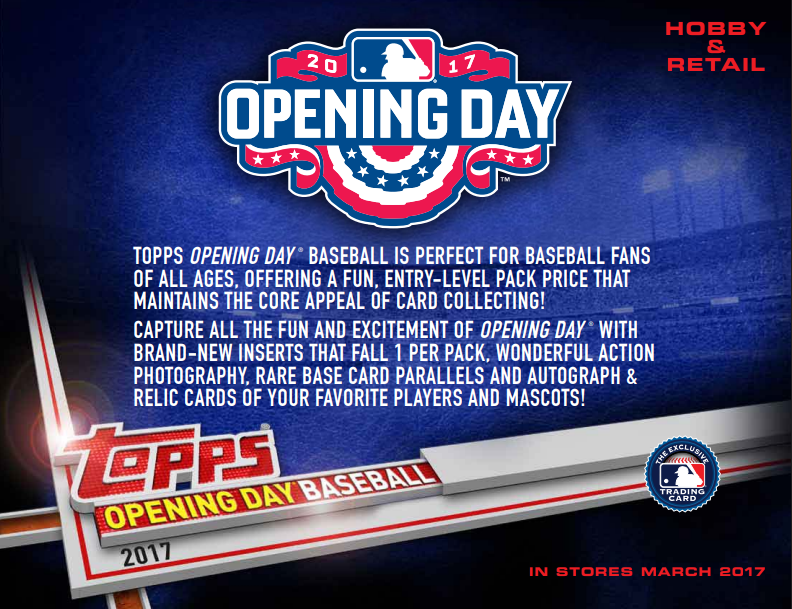 2017 Topps Opening Day Baseball Fat Pack 12-Pack Lot
