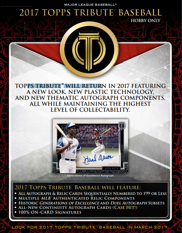 2017 Topps Tribute Baseball Hobby Box