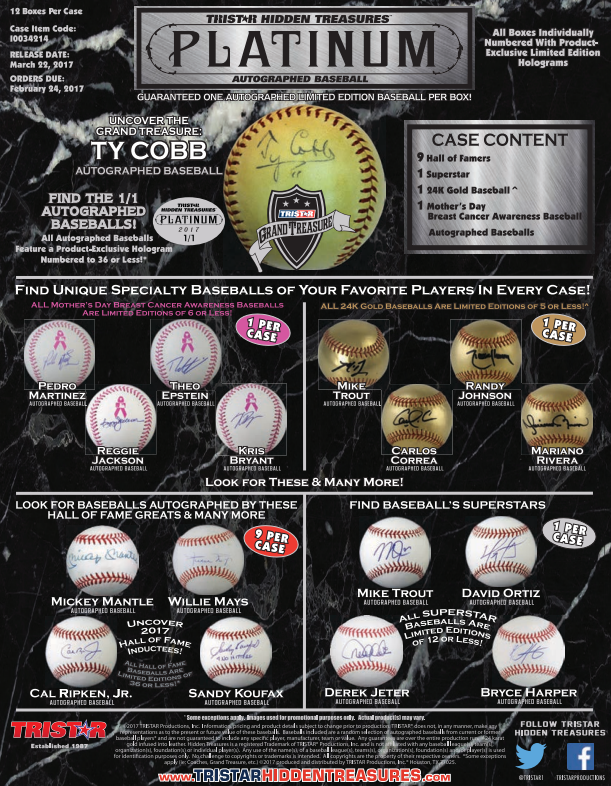 2017 Tristar Autographed Baseball Platinum Edition Box