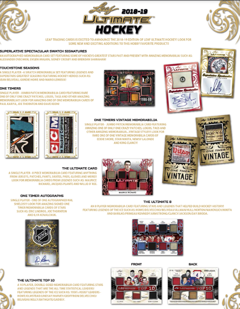 2018-19 Leaf Ultimate Hockey Hobby 10-Box Case
