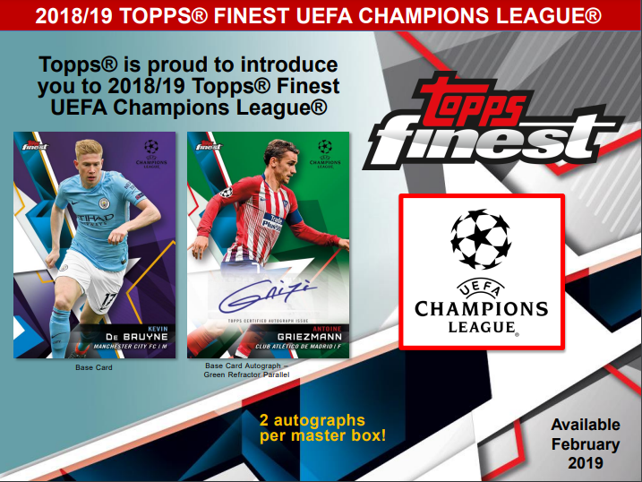 2018-19 Topps Finest UEFA Champions League Soccer Hobby Box