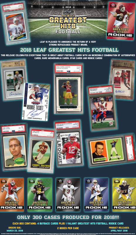 2018 Leaf Greatest Hits Football Hobby 2-Box Case