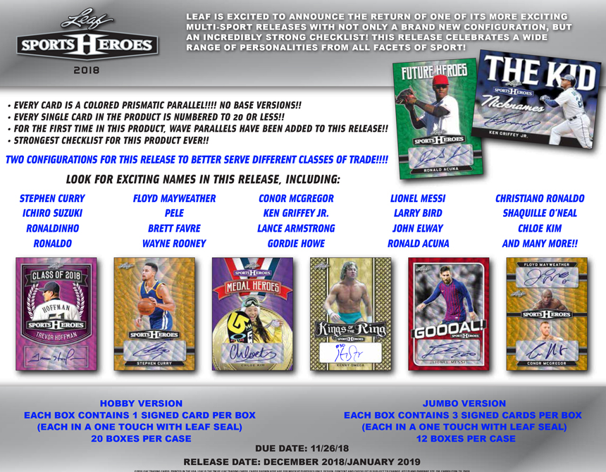 2018 Leaf Metal Sports Heroes Hobby Box 