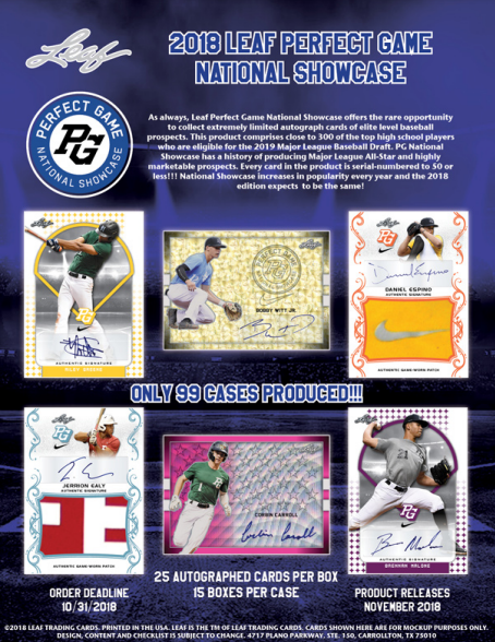 2018 Leaf Perfect Game National Showcase Baseball Box