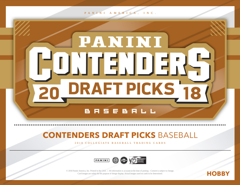 2018 Panini Contenders Draft Picks Baseball Hobby Pack