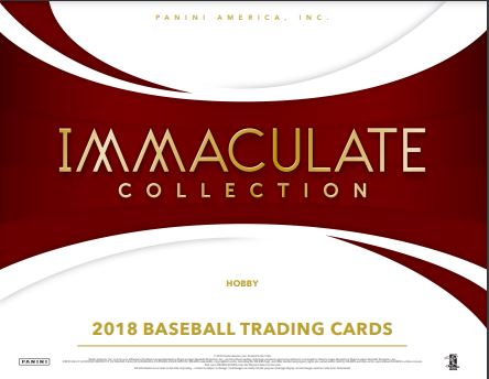 2018 Panini Immaculate Baseball 1st Off The Line Hobby Box