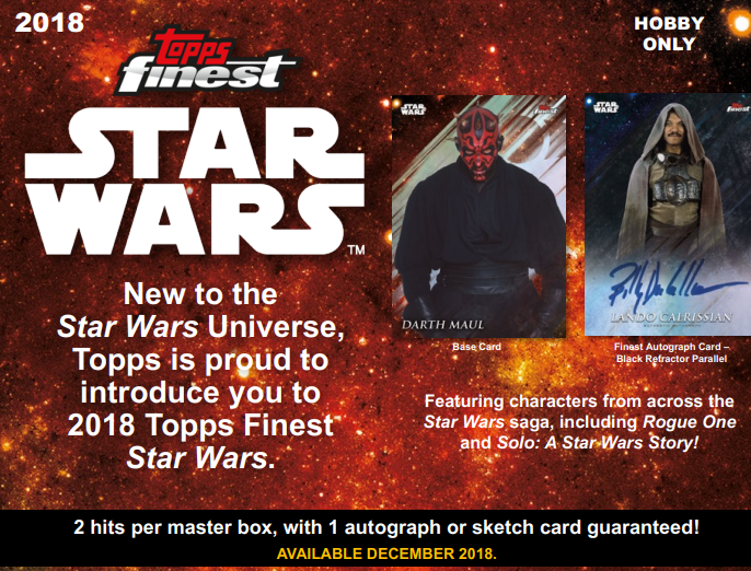 2018 Topps Finest Star Wars Hobby 8-Box Case