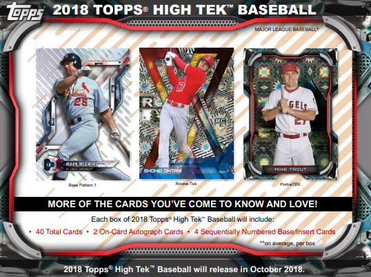 2018 Topps High Tek Baseball Hobby 12-Box Case