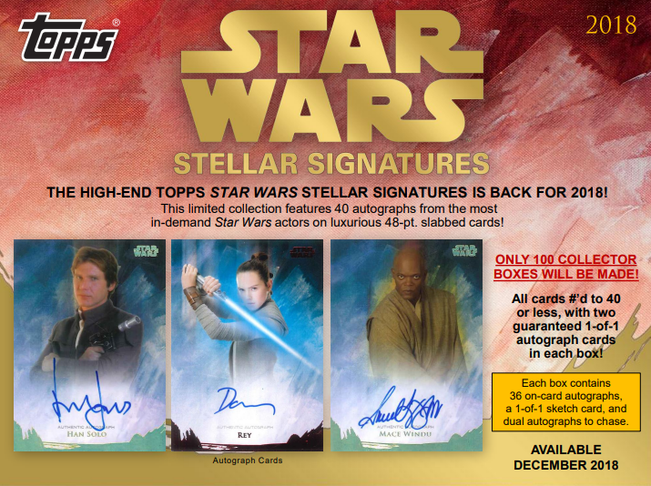 2018 Topps Star Wars Stellar Signatures Case
