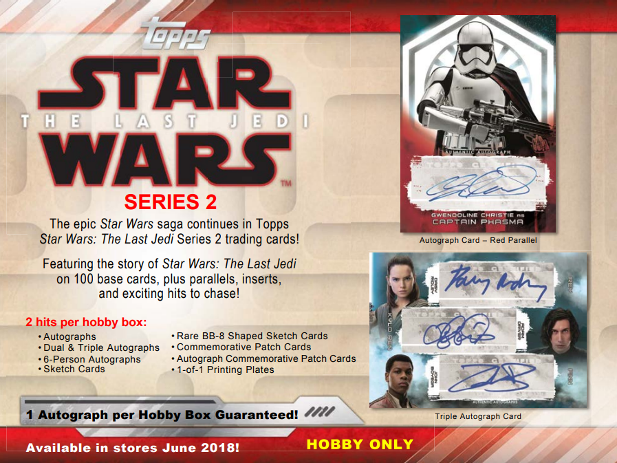 2018 Topps Star Wars The Last Jedi - Series 2 Hobby 12-Box Case