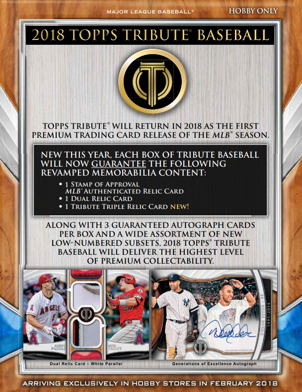 2018 Topps Tribute Baseball Hobby Box