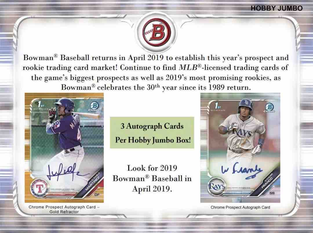 2019 Bowman Baseball Jumbo HTA Pack
