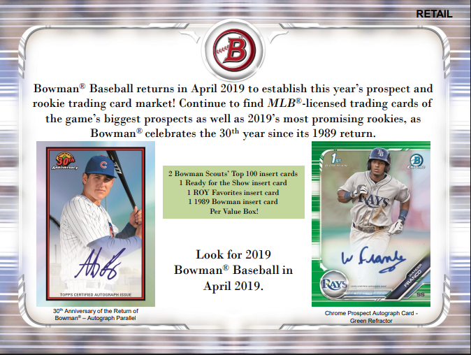 2019 Bowman Baseball Value Rack Pack Case