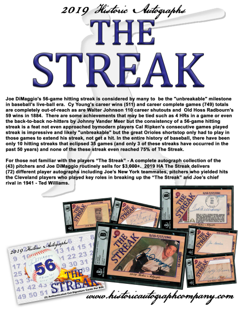 2019 Historic Autographs The Streak Baseball 11-Box Case