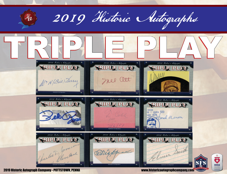 2019 Historic Autographs Triple Play Baseball Box