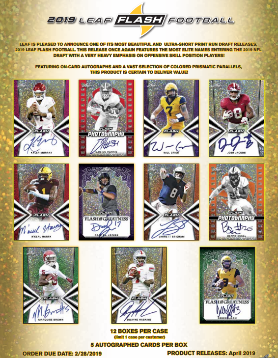 2019 Leaf Flash Football Hobby Box