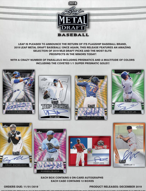 2019 Leaf Metal Draft Baseball Hobby 12-Box Case