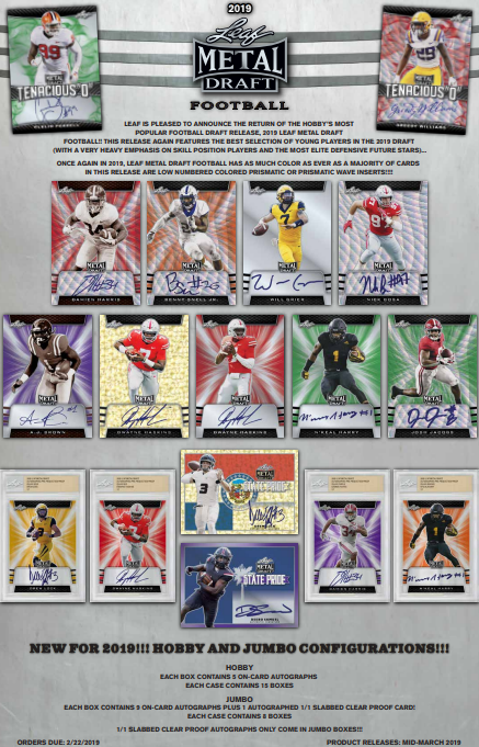 2019 Leaf Metal Draft Football Hobby Box