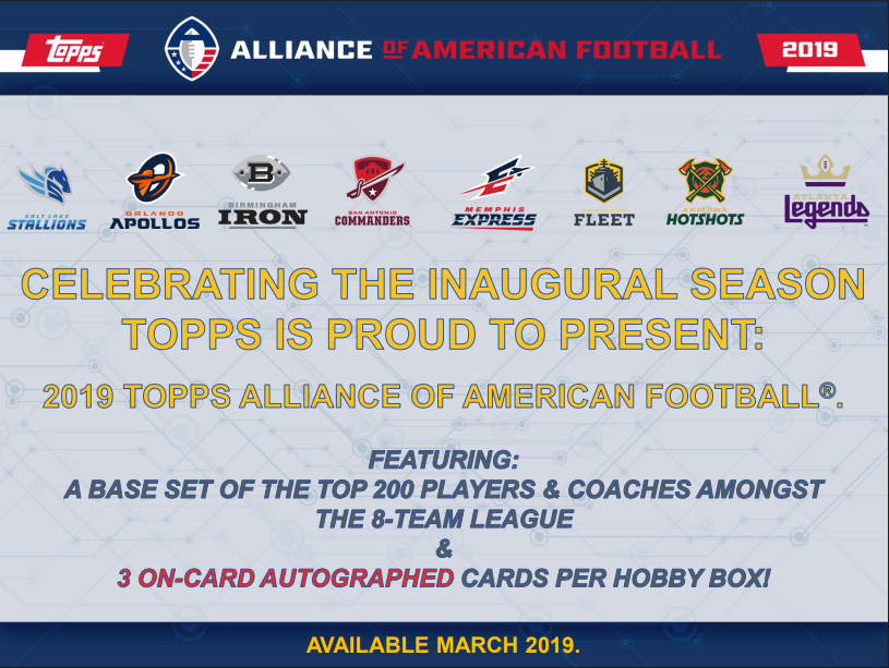 2019 Topps Alliance of American Football Hobby Pack