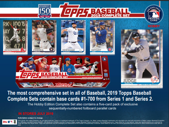 2019 Topps Complete Baseball Factory Set Hobby