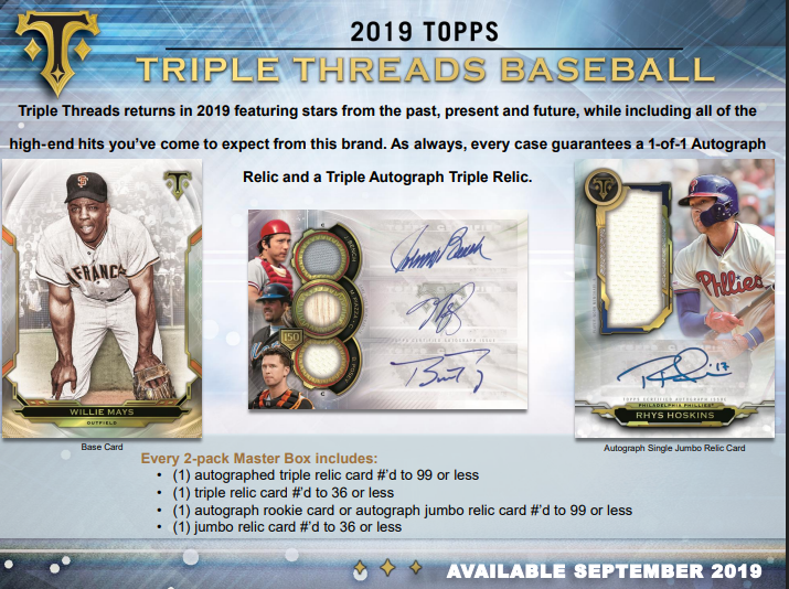 2019 Topps Triple Threads Baseball Hobby Pack