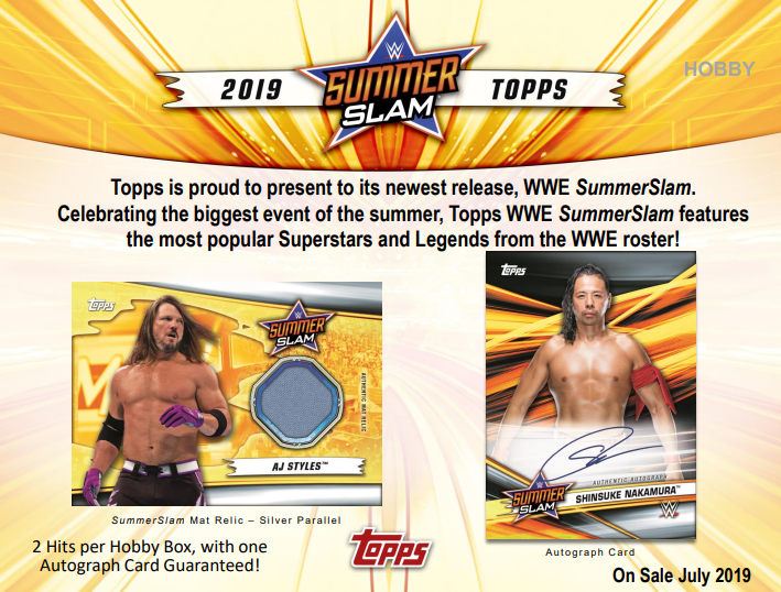 2019 Topps WWE Summerslam Wrestling Hobby 8-Box Case