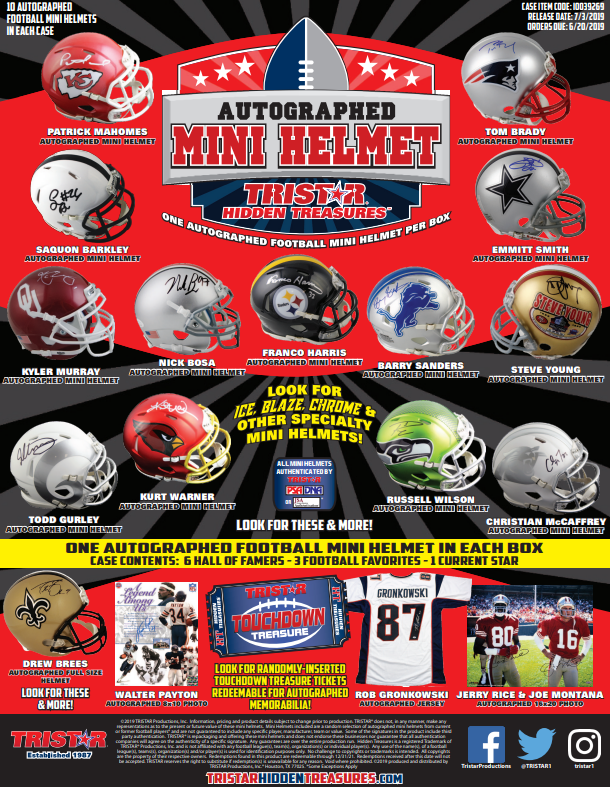 2019 Tristar H/T Football Mini Helmet Box