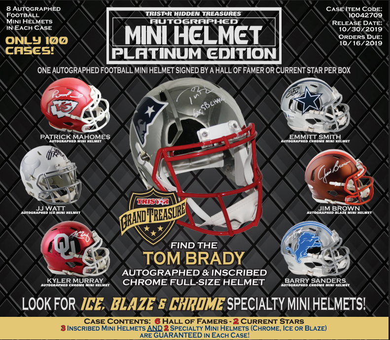 2019 Tristar H/T Football Mini Helmet Platinum Edition Box