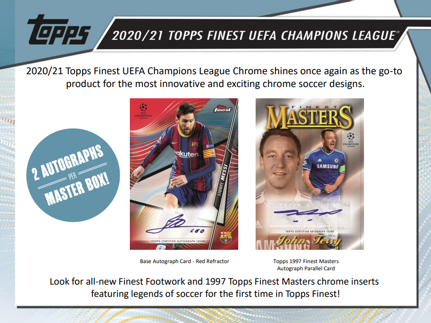 2020-21 Topps Finest UEFA Champions League Soccer Hobby Pack