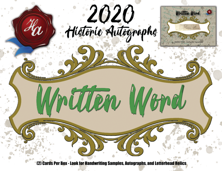2020 Historic Autographs Written Word Baseball 20-Box Case