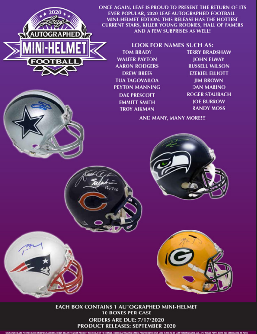 2020 Leaf Autographed Mini Helmet Football Box