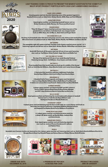 2020 Leaf Lumber Kings Baseball Hobby Box